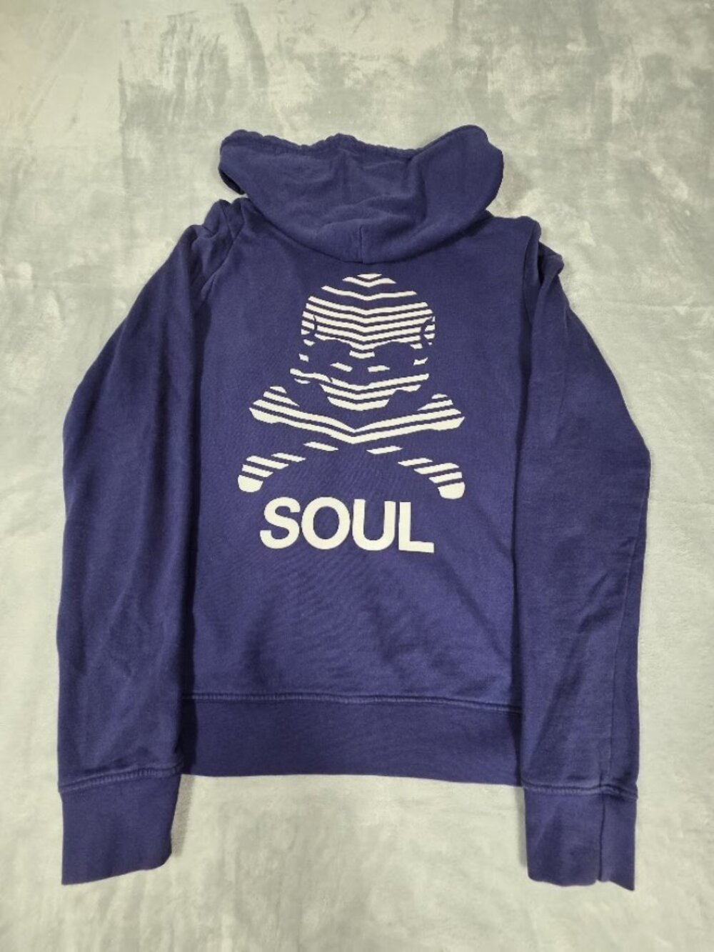 SoulCycle Hoodie Navy Blue Full Zip Skull Crossbones Graphic Sweatshirt Women M